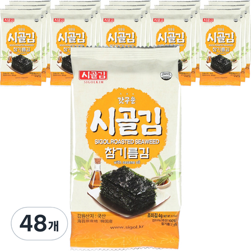 시골김 참기름김 도시락용 김, 4g x 48개 팩 
수산물/건어물