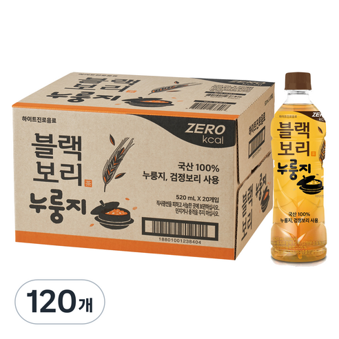 하이트진로 블랙보리 누룽지 음료, 520ml, 120개