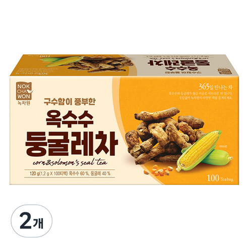 녹차원 옥수수 둥굴레차, 1.2g, 100개입, 2개