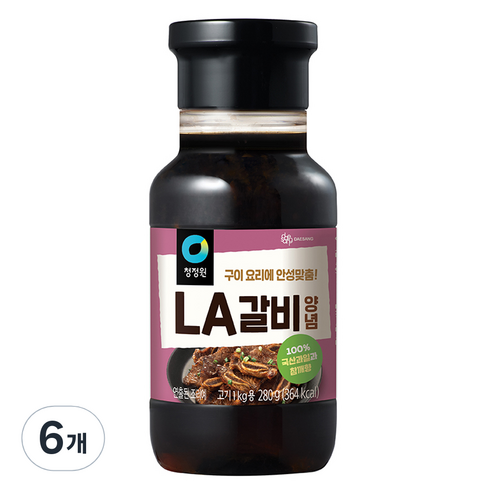 청정원 LA갈비양념, 280g, 6개