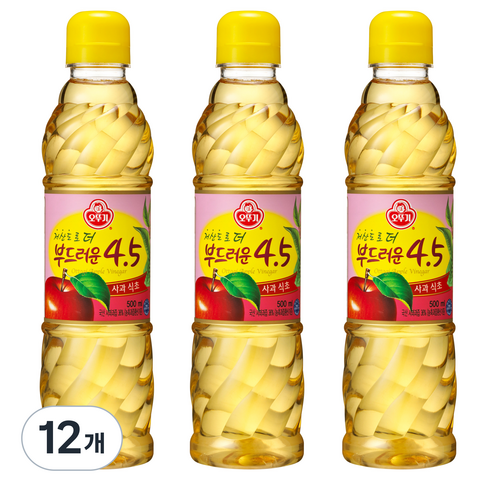 오뚜기 저산도 4.5 사과식초, 500ml, 12개