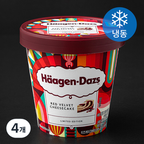 하겐다즈 레드벨벳 치즈케이크 아이스크림 (냉동), 403ml, 1개입, 4개