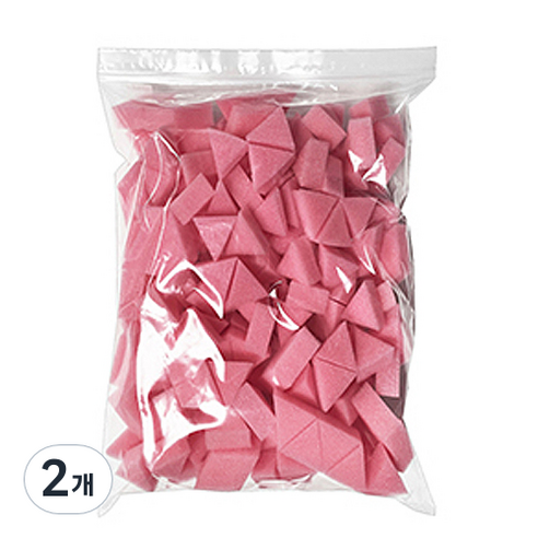 다크니스 네일 그라데이션 스펀지 250p, 핑크삼각, 2개