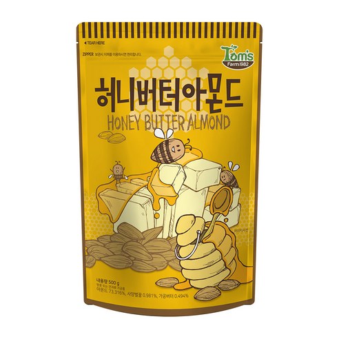 탐스팜 허니버터아몬드, 500g, 1개