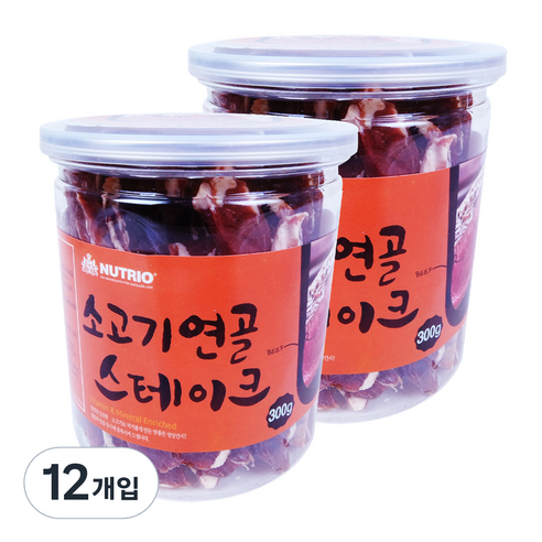 뉴트리오 스테이크 반려견 간식, 소고기연골맛, 300g, 12개