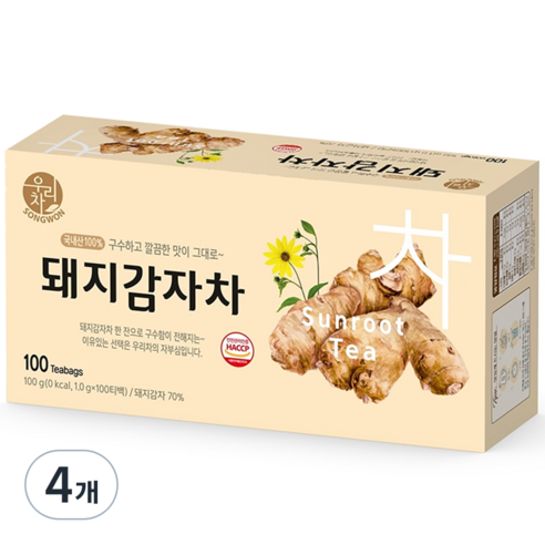 우리차 돼지감자차, 1g, 100개입, 4개