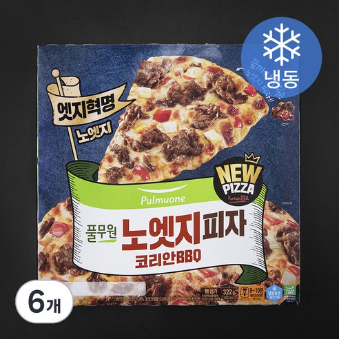 풀무원 노엣지피자 코리안BBQ (냉동), 322g, 1개입, 6박스