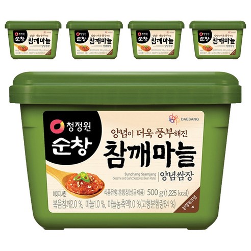대상 청정원 순창 참깨마늘 양념쌈장, 5개, 500g