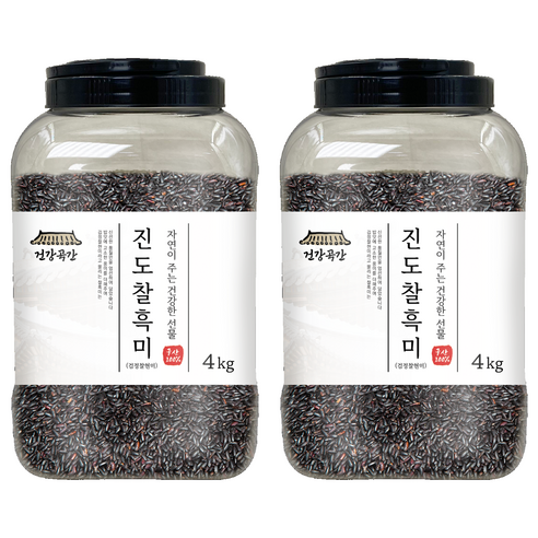 건강곡간 진도 찰흑미 검정찰현미, 4kg, 2개