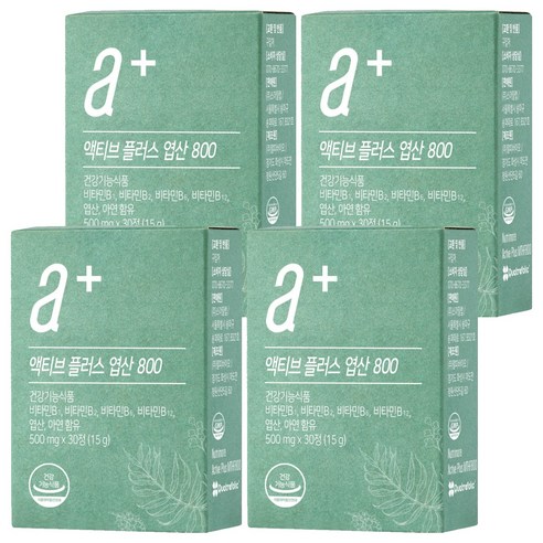 뉴트리모어 액티브 플러스 엽산 800 15g, 4개, 30정