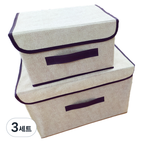 글로벌티엔티 접이식 패브릭 소품정리 박스 2종 세트, 3세트