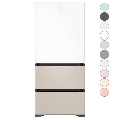 [색상선택형] 삼성전자 비스포크 김치플러스 프리스탠딩 4도어 냉장고 490L 방문설치, 새틴 베이지