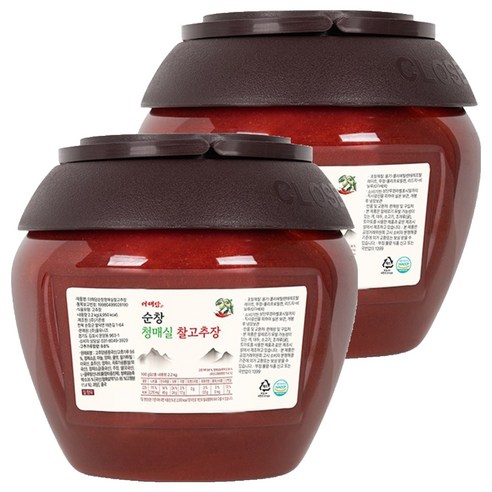 더해담 순창 청매실 찰고추장, 2.2kg, 2개
