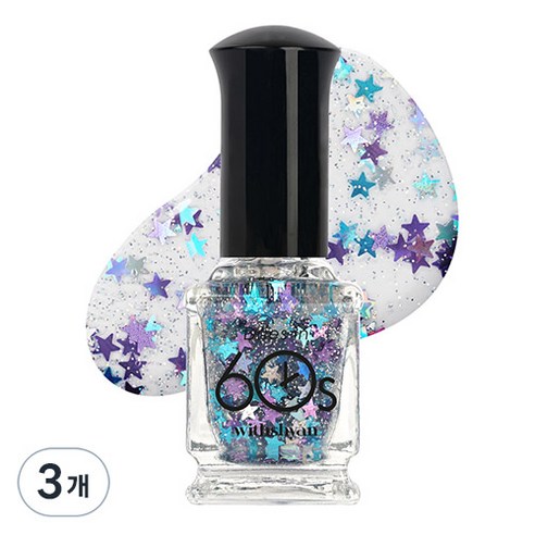 위드샨 60초 매니큐어 반투명 시럽 9ml, M19 팝핑스타, 3개