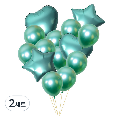 정월나나 기념일 이벤트 생일 파티 풍선세트, 스타일 12(그린), 2세트