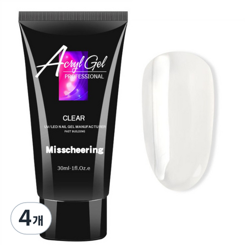 스위스녹스 셀프 인조 손톱 연장 베이직 폴리젤 30ml, 4개, 클리어