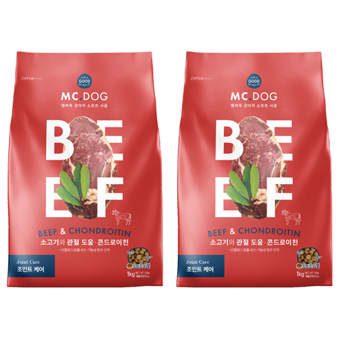 개기월식 전연령 엠씨독 조인트케어 소프트사료, 소, 1kg, 2개