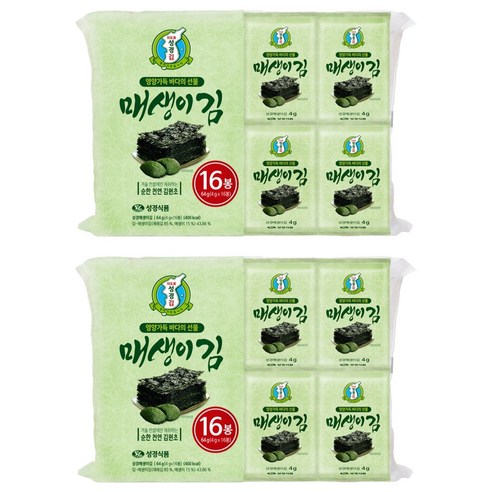 지도표성경 매생이 식탁김 16p, 2개, 64g