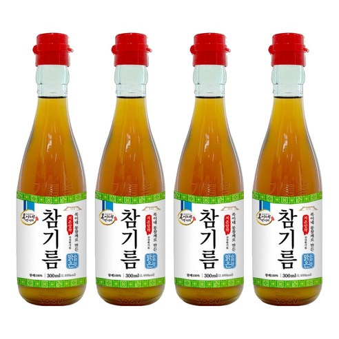복이네먹거리 통깨로 만든 저온압착 순한맛 맑은 참기름, 300ml, 4개
