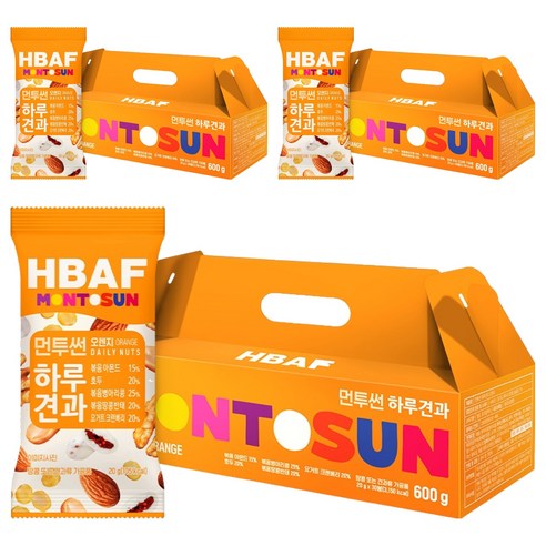 HBAF 먼투썬 하루견과 오렌지, 3세트