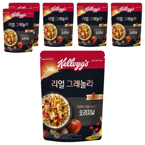 켈로그 리얼 그래놀라 오리지널 시리얼, 400g, 6개
