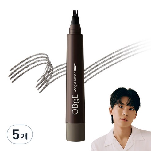 OBge 매직 타투 아이브로우 2ml, 내추럴 그레이, 5개