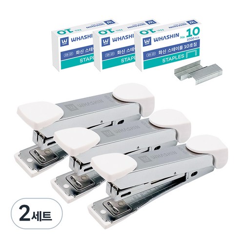 화신 스테이플러 10호 3p + 10호침 3p, 혼합색상, 2세트