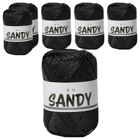 yarna 샌디 뜨개실 50g, 7 블랙, 6개