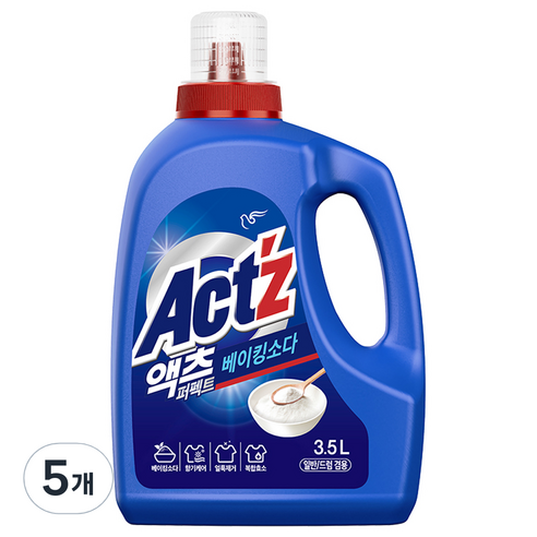 액츠 퍼펙트 베이킹소다 액상세제 본품, 5개, 3.5L
