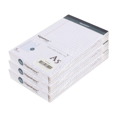 시그니처 리갈패드 A5 50p, 화이트, 15개