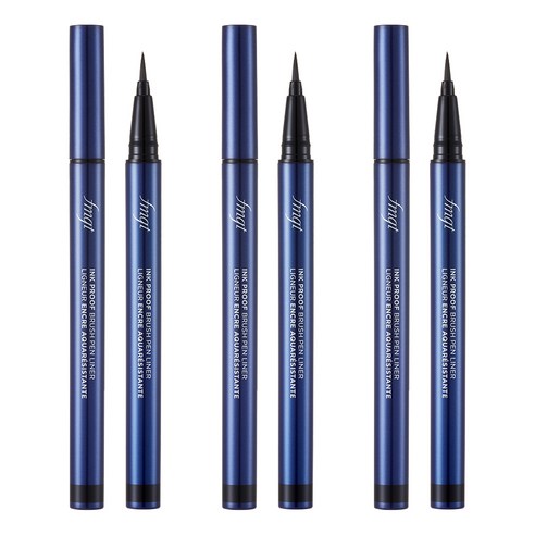fmgt 잉크프루프 브러쉬 펜 라이너 0.6g, 01 블랙프루프, 3개