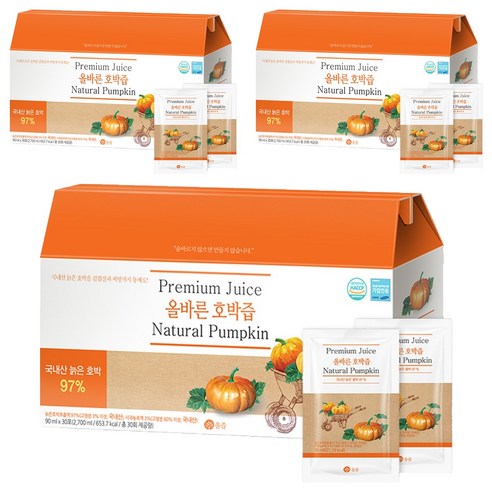 올즙 올바른 호박즙, 90개, 90ml