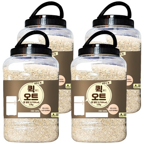 냉장고쏙 퀵 롤드 오트, 2.5kg, 4개