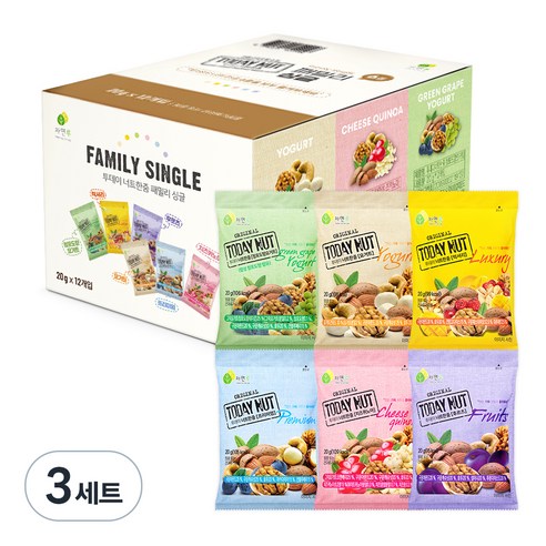 투데이넛 너트한줌 6종 세트, 240g, 3세트