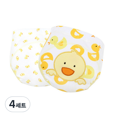 조이멀티 배변훈련팬티 2입, 오리J (옐로우), 4세트