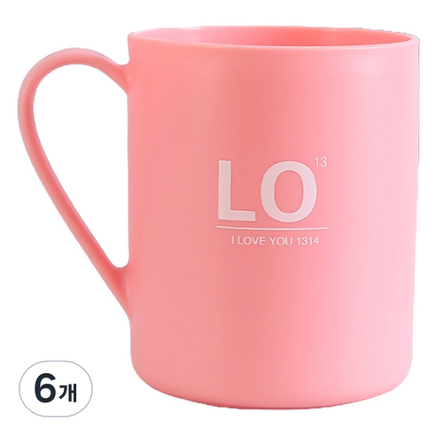 몬드스팟 LOVE 하트 신혼부부 집들이 선물 욕실 양치컵 YY57303, 핑크, 6개