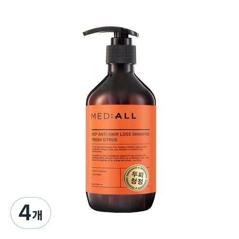 메디올 알시피 안티 헤어 로스 두피청정 샴푸 시트러스향, 300ml, 4개