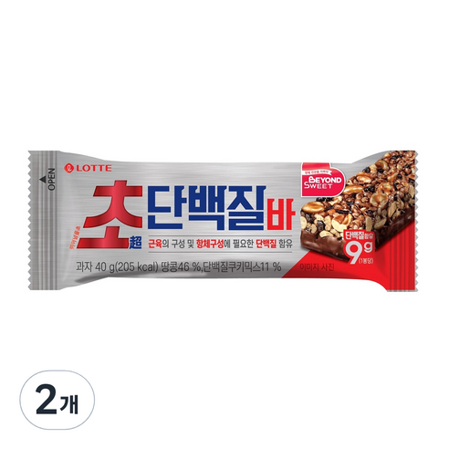 롯데제과 초 단백질바, 40g, 2개