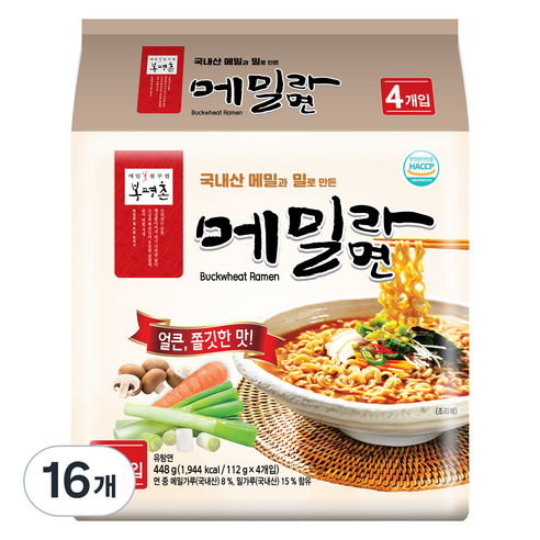 봉평촌 메밀라면 112g, 16개