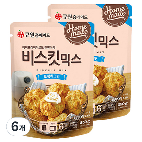 큐원 홈메이드 비스킷믹스 크림치즈맛, 6개, 250g