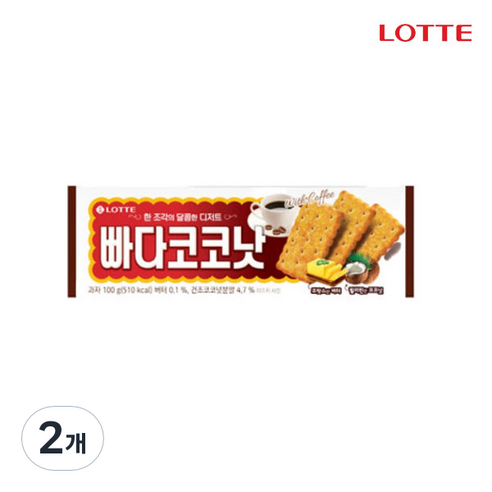 롯데제과 빠다코코낫, 100g, 2개