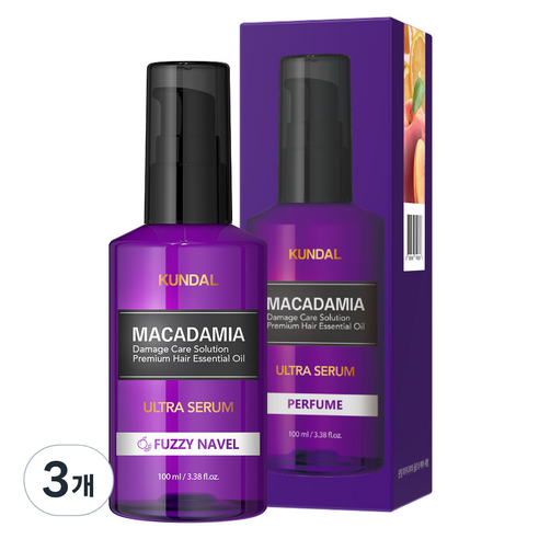 쿤달 울트라 헤어세럼 퍼지네이블향, 100ml, 3개