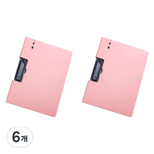 안다미 가로형 클립보드 파일 사무용 A4, 6개, 핑크