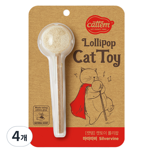 캣템 고양이 롤리팝 장난감 3.5 x 13 cm, 롤리팝 마따따비, 4개