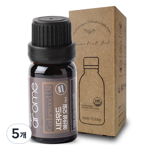 아로므 시더우드 에션셜 오일, 10ml, 5개
