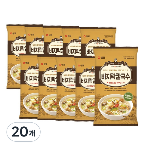 샘표 바지락 칼국수, 100.3g, 20개