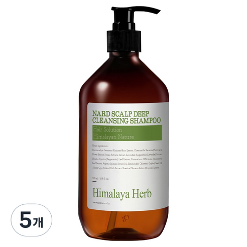 나드 부케가르니 두피 비듬 딥클렌징 가려움 케어 샴푸, 500ml, 5개