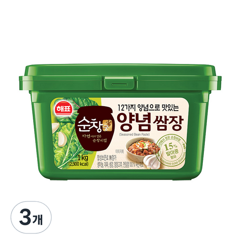 해표 순창궁 발아콩 12가지 양념쌈장, 1kg, 3개