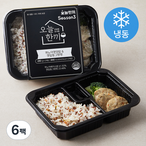 오늘한끼 퀴노아영양밥 & 깻잎동그랑땡 (냉동), 230g, 6팩