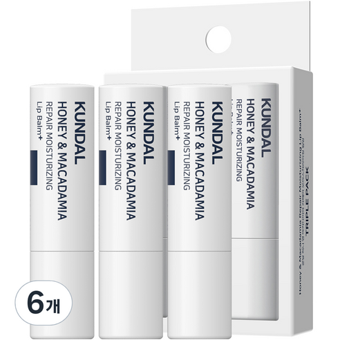 쿤달 리페어 립밤 3.6g, 무향, 6개